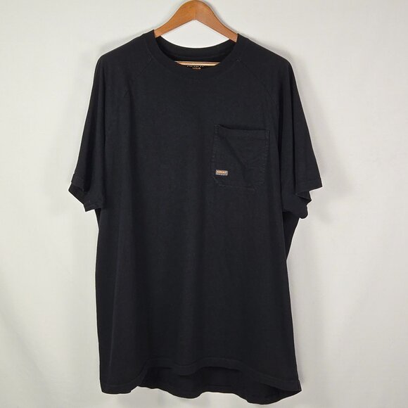 Ariat Rebar Cotton Strong T-Shirt 3XL Black Short Sleeve Pocket Workwear Tee - Picture 1 of 8
